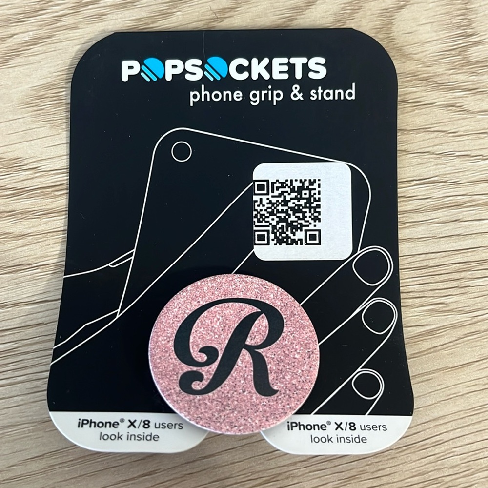 POPSOCKETS Pink Glitter “R”